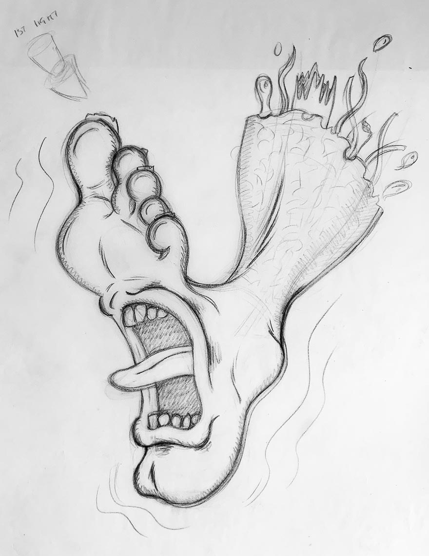Screaming Foot - Inspired by Jim Phillips Santa Cruz Artwork