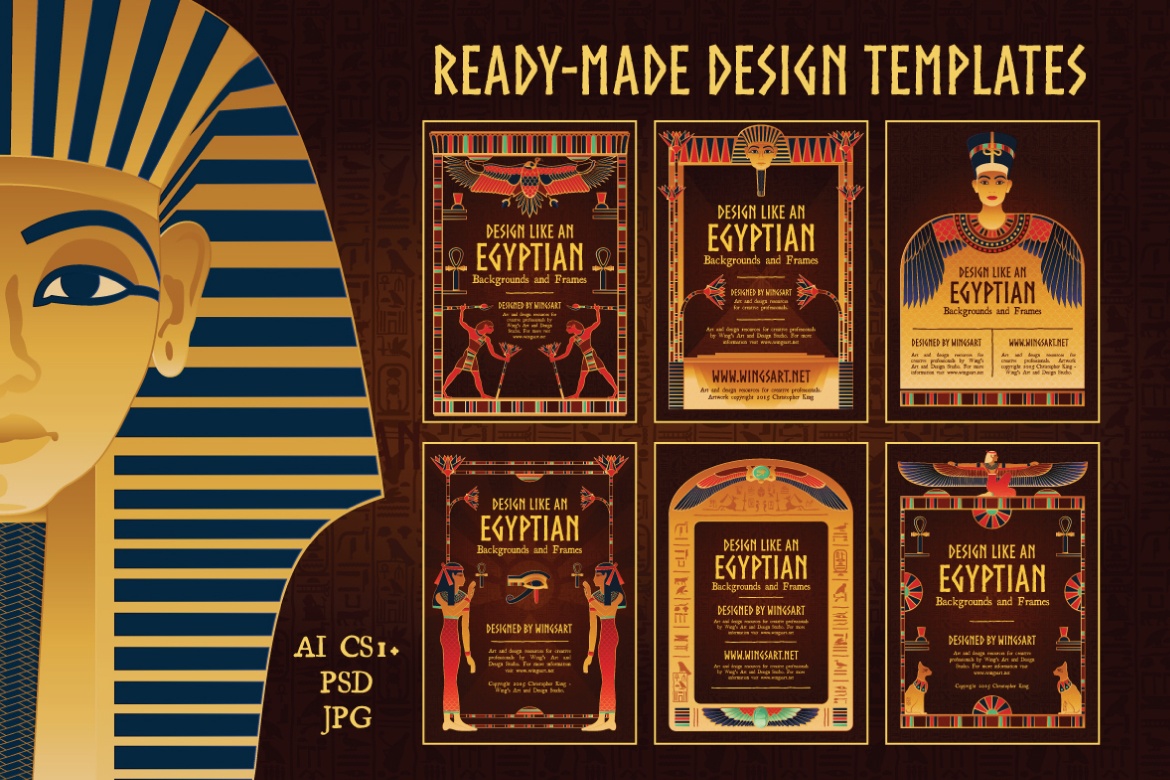 Egyptian Illustrations and Design Templates