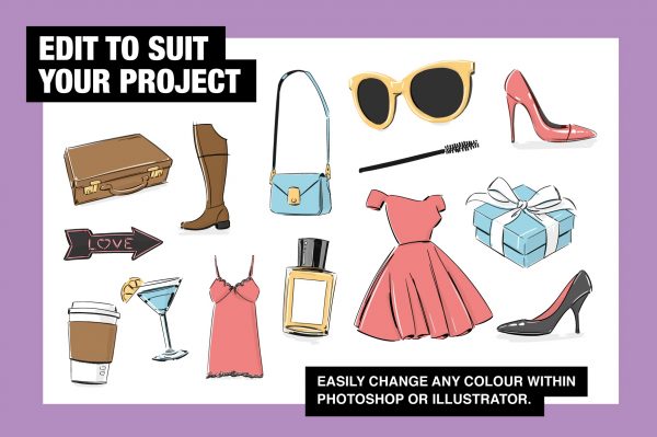 Fashion Props and Objects Illustration Collection