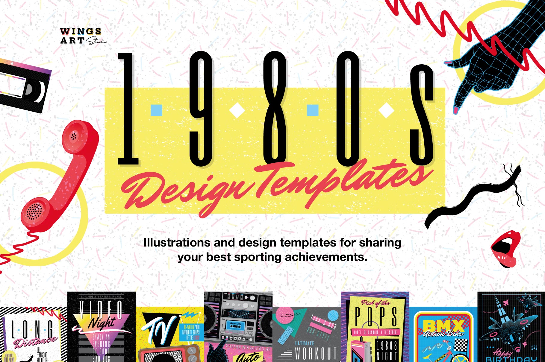 Retro 1980s Inspired Poster Templates for Photoshop and Illustrator