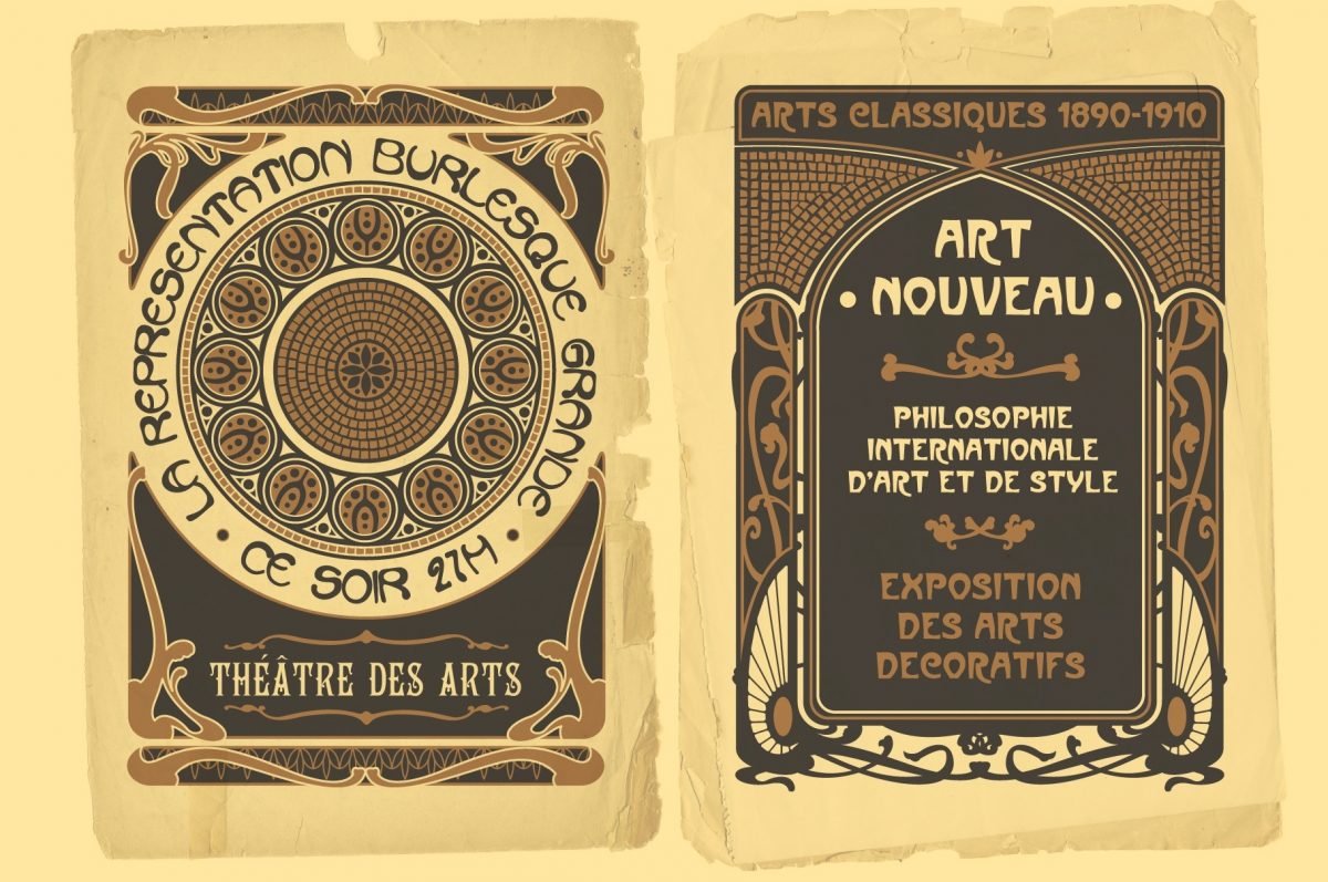 Beautiful Vintage Art Nouveau Design Templates