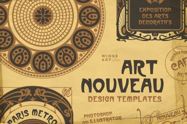 Beautiful Vintage Art Nouveau Design Templates