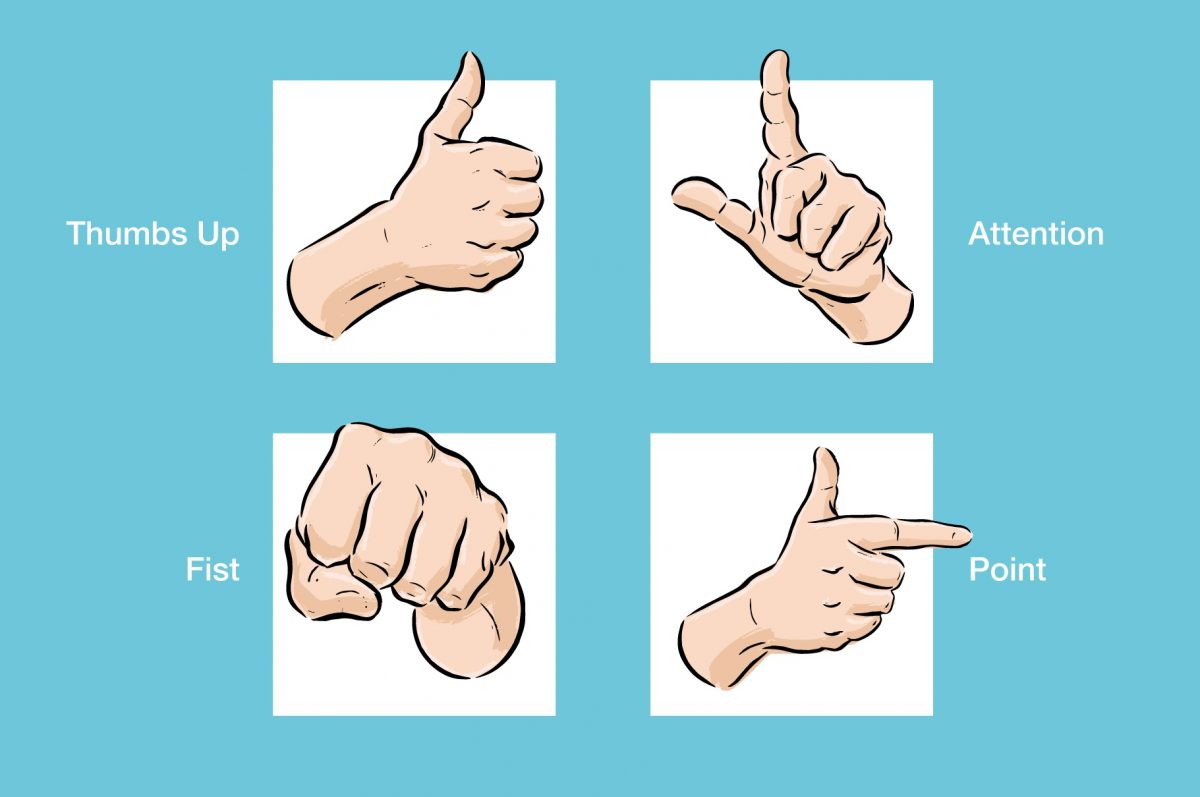 Free Illustrated Hand Poses - Vector Illustrations