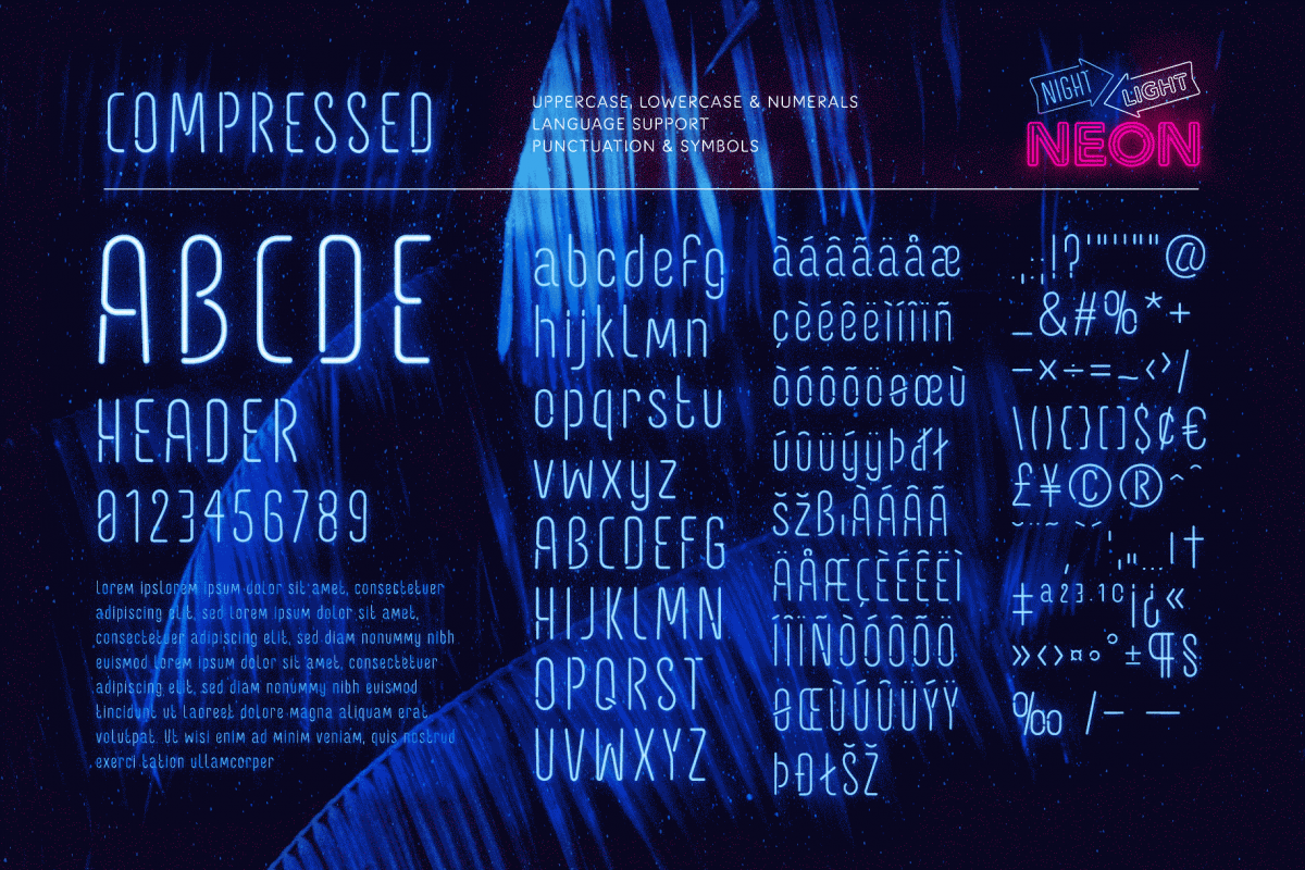 Retro Neon Font Collection Compressed Style