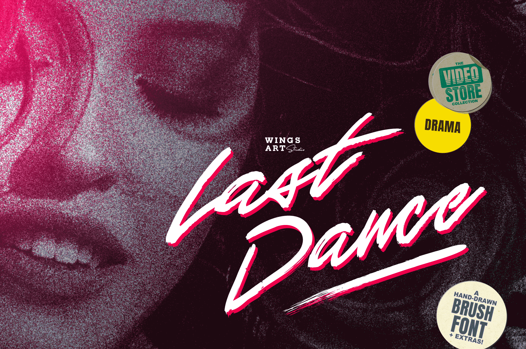 Last Dance 80s VHS Script Font by Wing's Art Studio