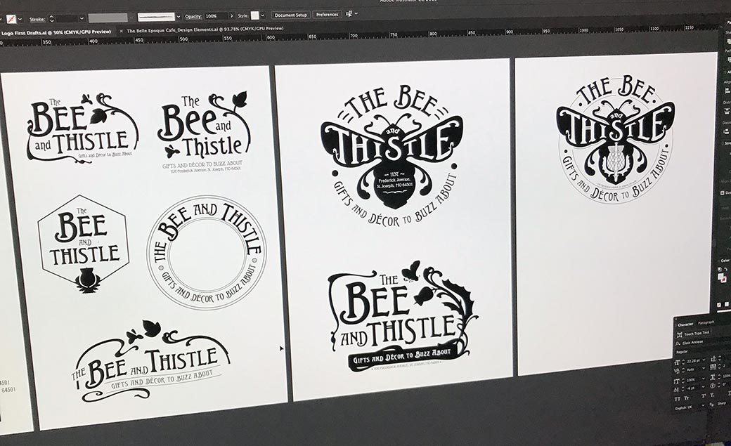 The Bee and Thistle Art Deco Logo