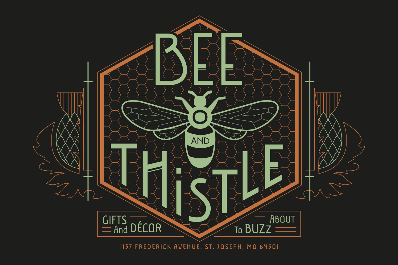 The Bee and Thistle Art Deco Logo