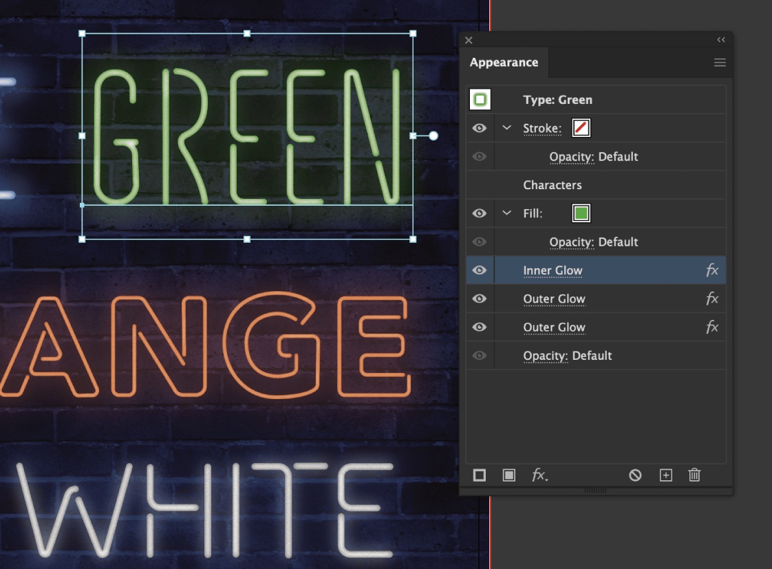 Create realistic neon lettering in Illustrator