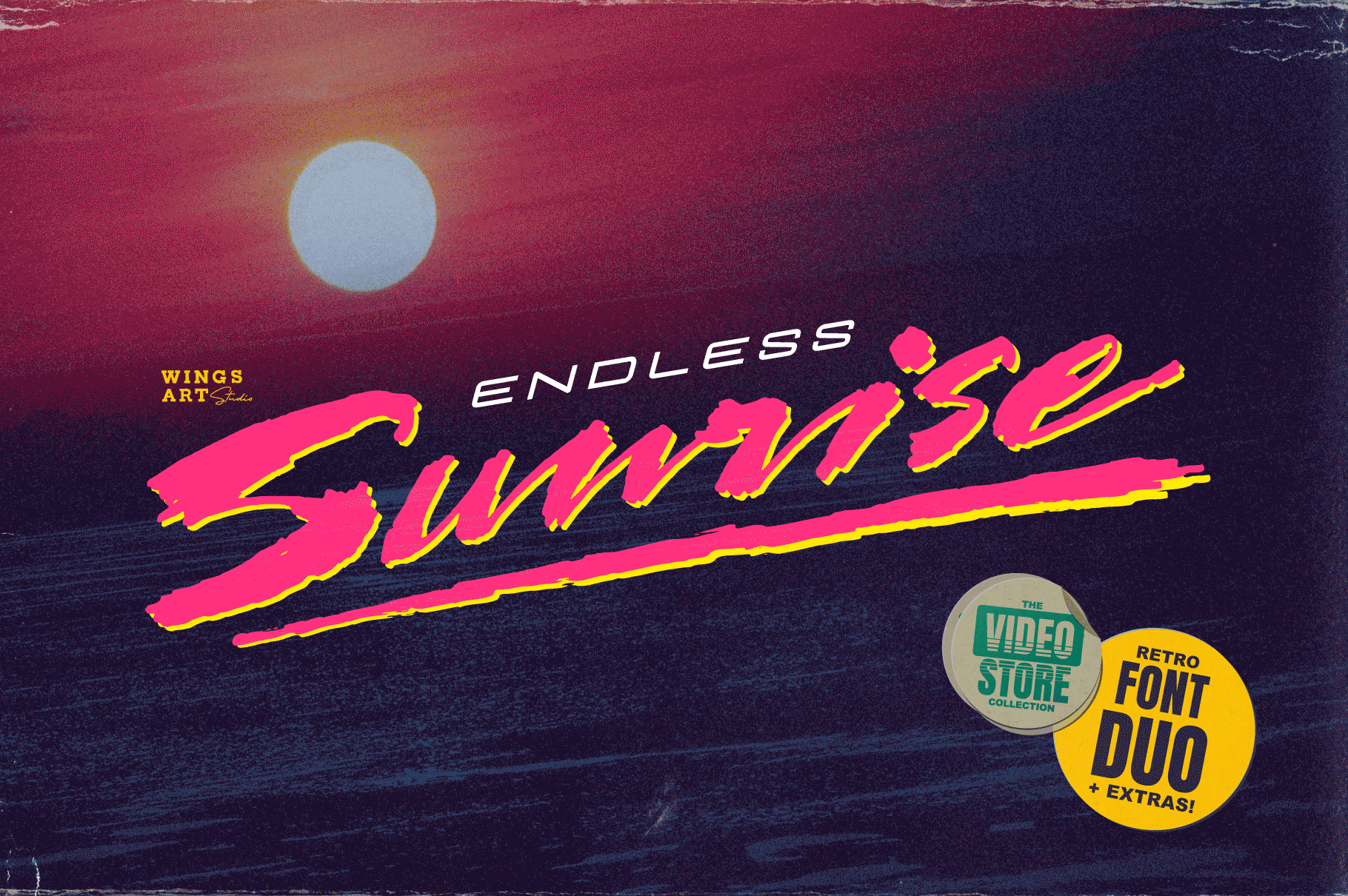 Endless Sunrise 80s VHS Cover Font