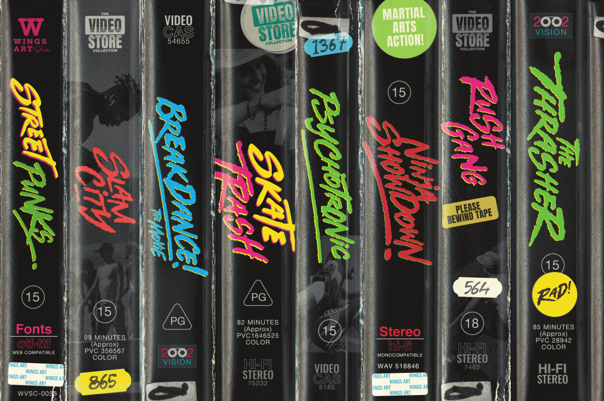 1980s VHS Cover Art Fonts