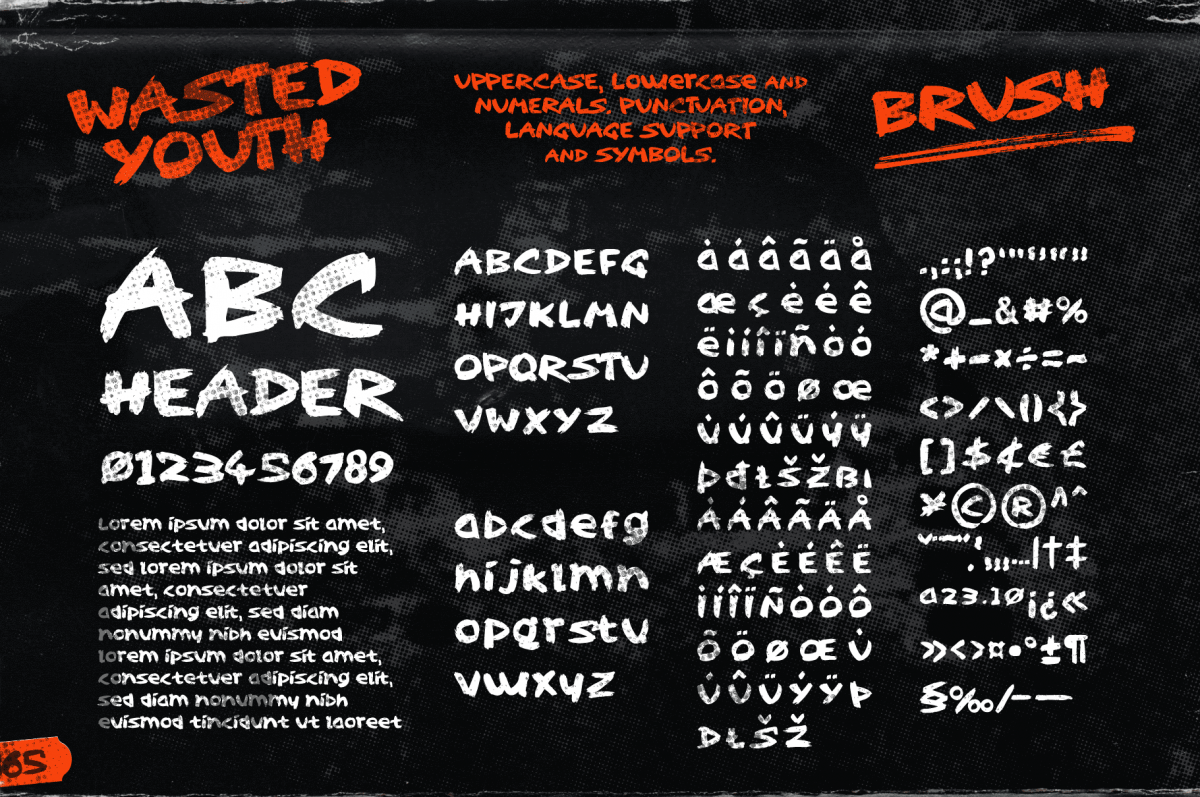 Gritty brush font by Christopher King