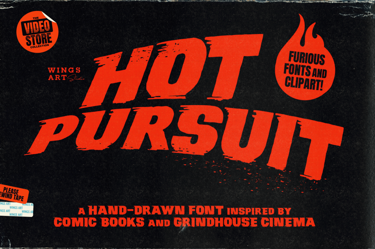 Hot Pursuit: A Hand-Drawn Grindhouse Roller Derby Font by Wingsart Studio