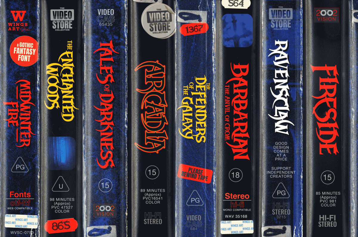 Retro VHS Fonts by Christopher King at Wingsart Studio