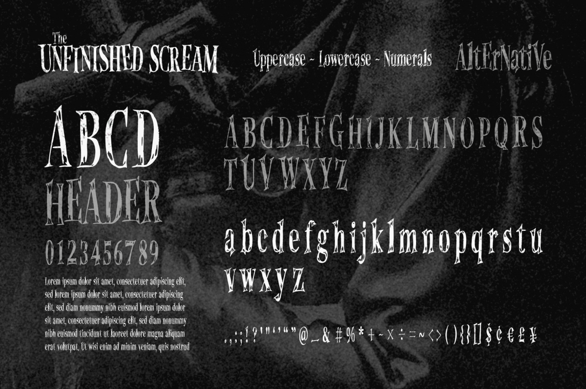 The Unfinished Scream: Halloween Hand-Drawn Serif Font (Free Font Download)