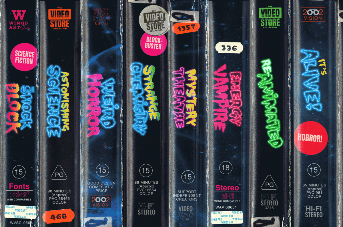 80s VHS Fonts by Wingsart Studio