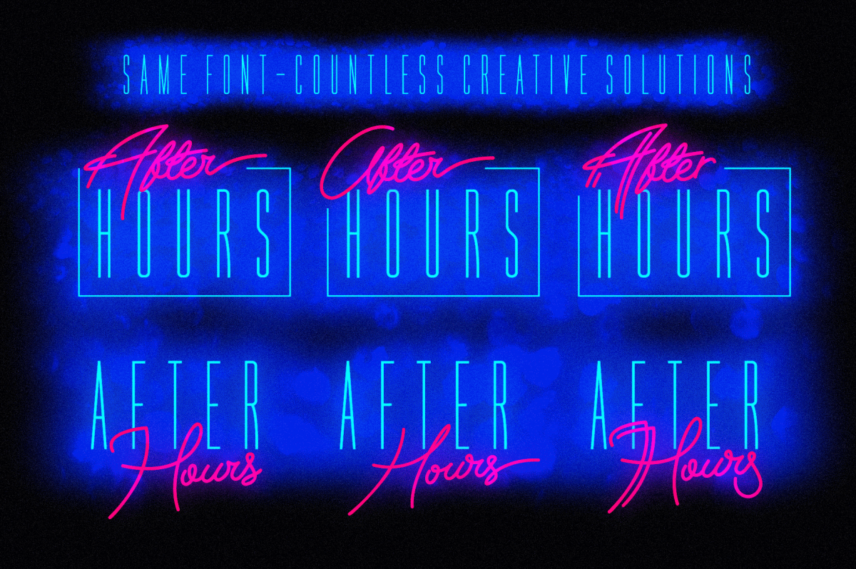 Neon sign inspired fonts