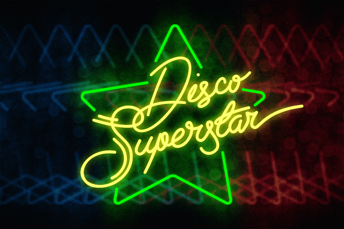 Disco Superstar Script Neon Fonts