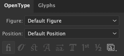 OpenType font features