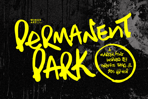 Permanent Park Font Download- 1990s Graffiti Hip Hop Marker Pen Lettering