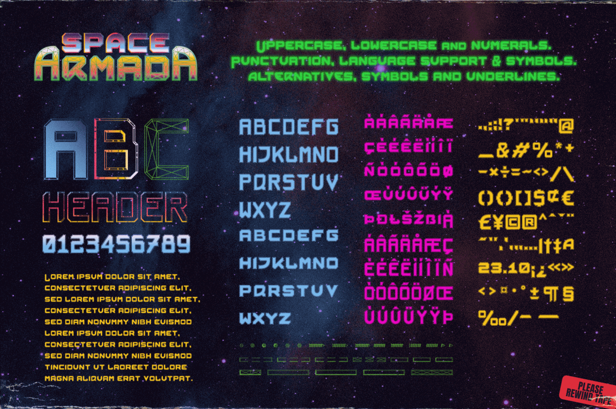Space Armada font download free SpaceArmada Sci-Fi Type Creator