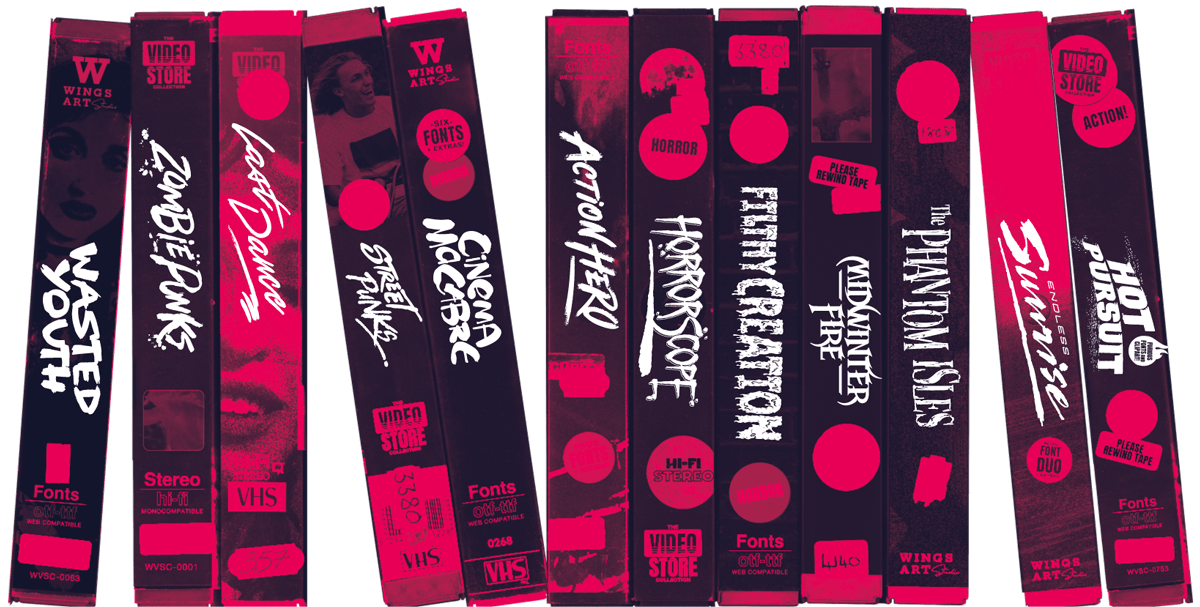 The Video Store Collection of Fonts by Wingsart Studio