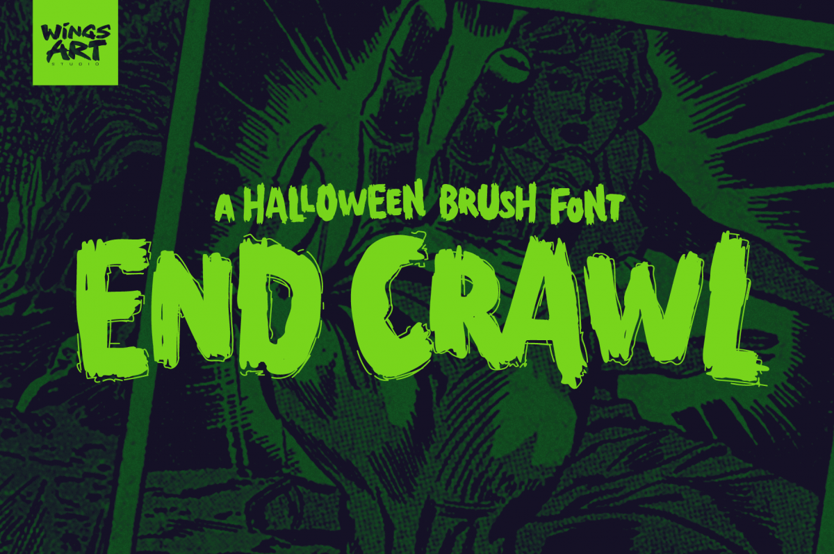 End Crawl - A Halloween Brush Font BY Wingsart Studio