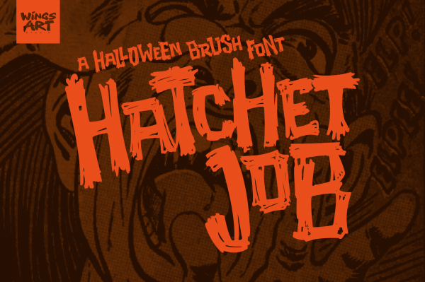 Hatchet Job - A Halloween Brush Font by Wingsart Studio