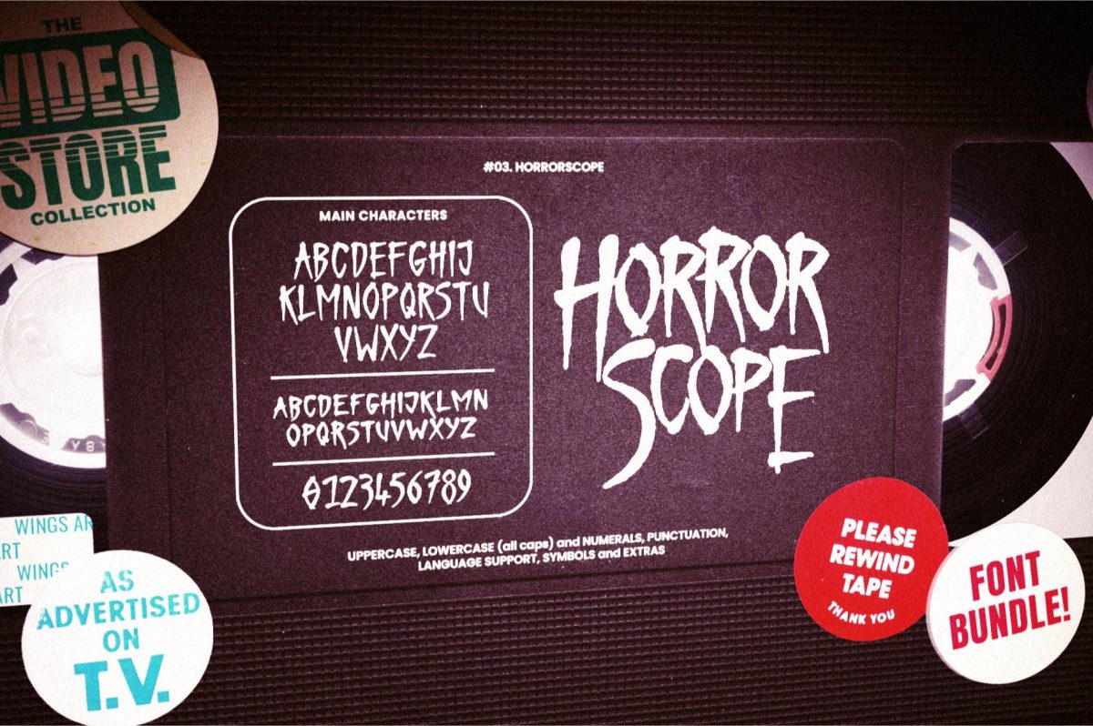 80s VHS Horror Fonts for Retro Movie Titles