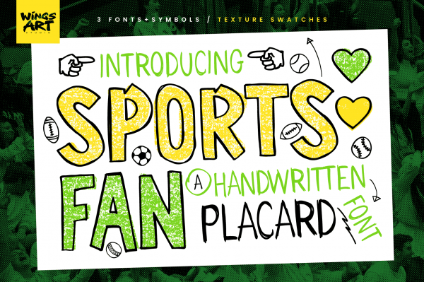 Download Sports Fan - A Handwritten Placard Font by Wingsart Studio
