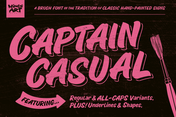 Captain Casual - A Brush Font in the Tradition of Classic Hand-Painted Signs