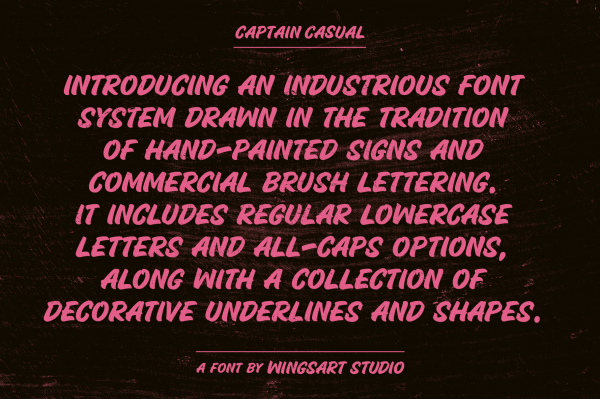 Captain Casual - A Brush Font in the Tradition of Classic Hand-Painted Signs