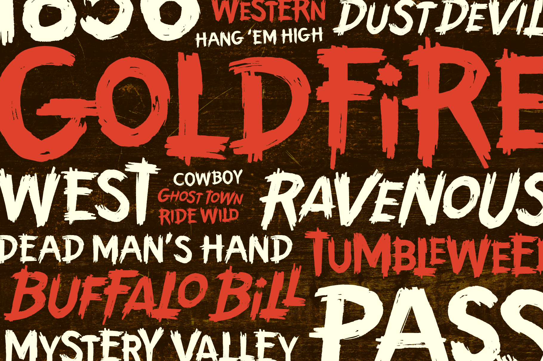 Grim Prairie: A Hand-Drawn Western Horror Brush Font by Wingsart Studio