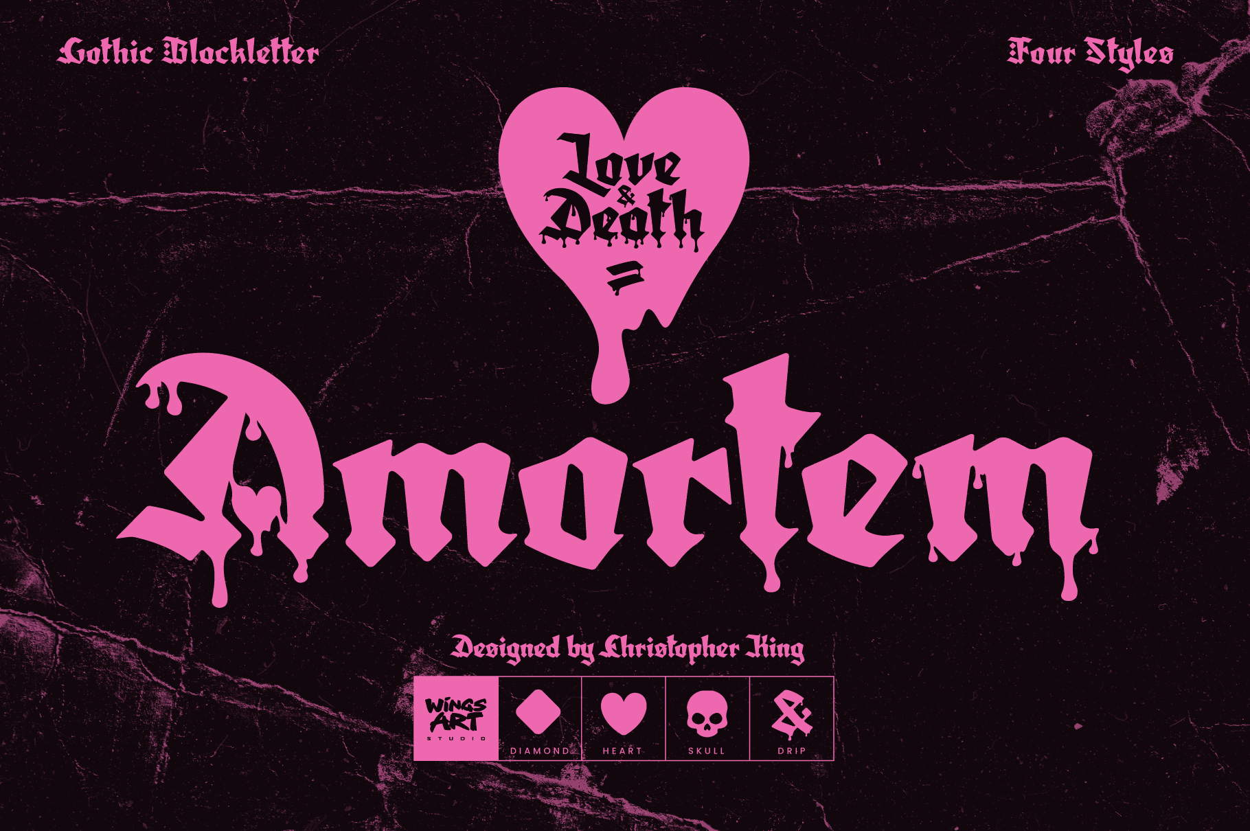 Amortem - A Lovesick Gothic Blackletter from Valentines till Halloween. Amortem - A Lovesick Gothic Blackletter from Valentines till Halloween.