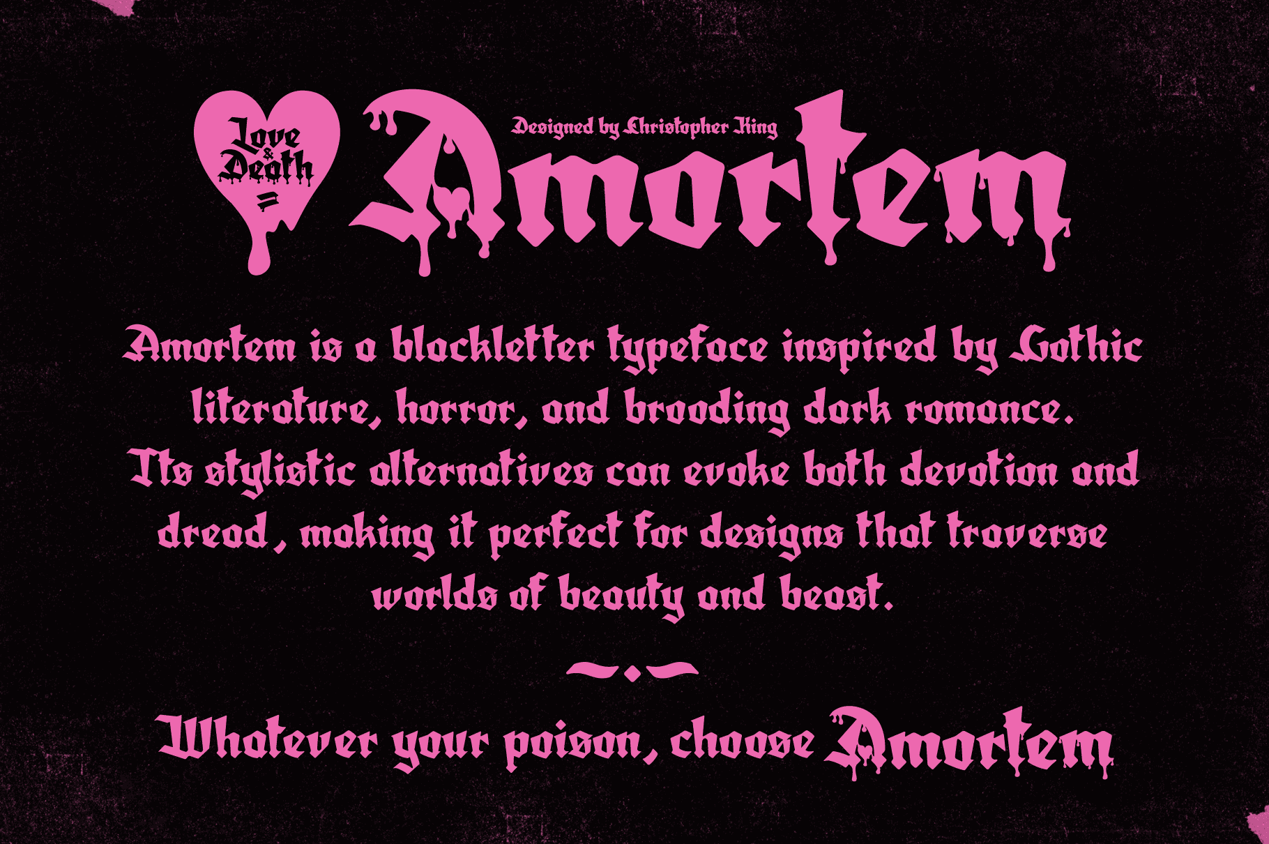 Amortem - A Lovesick Gothic Blackletter from Valentines till Halloween. Amortem - A Lovesick Gothic Blackletter from Valentines till Halloween.