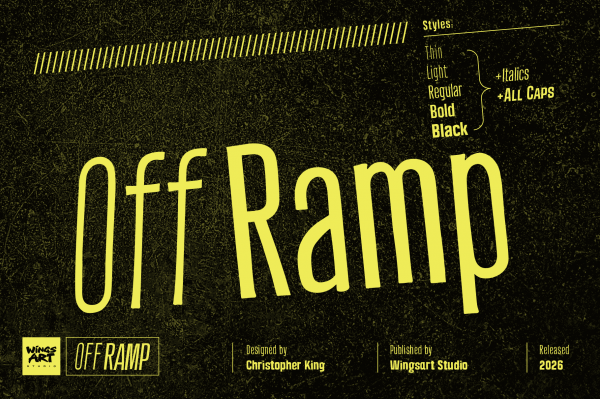 Off Ramp - A Compressed Hand-Drawn Sans-Serif by Wingsart Studio | Christopher King