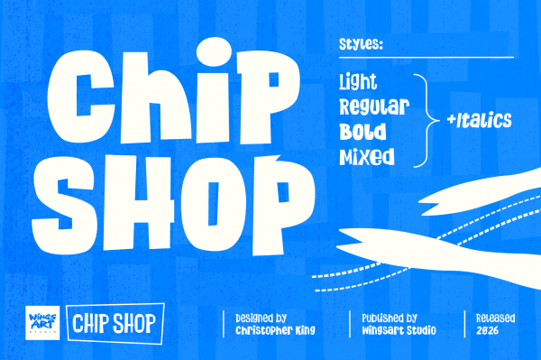 Chip Shop - Fish and Chips Fonts by Wingsart Studio | Christopher King