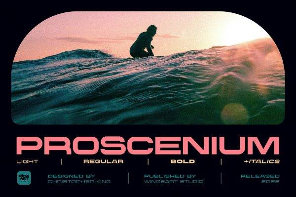 Proscenium - A Wide Sans-Serif Font Designed for Cinema by Wingsart Studio