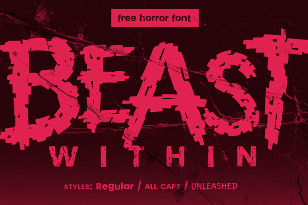 Beast Within - A Free Horror Font with Two Faces by Wingsart Studio
