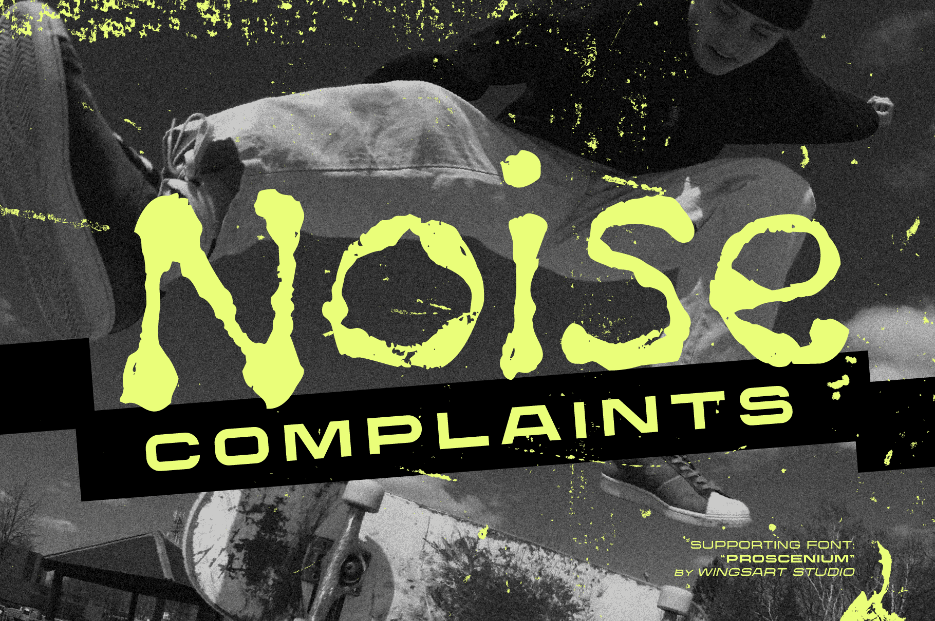 No Bones - A Textured Grunge Font by Wingsart Studio No Bones - A Textured Skate Font by Wingsart Studio