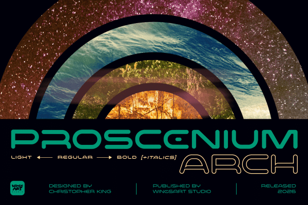 Proscenium Arch - An Ultra-Wide Cinematic Sci-Fi Font by Wingsart Studio