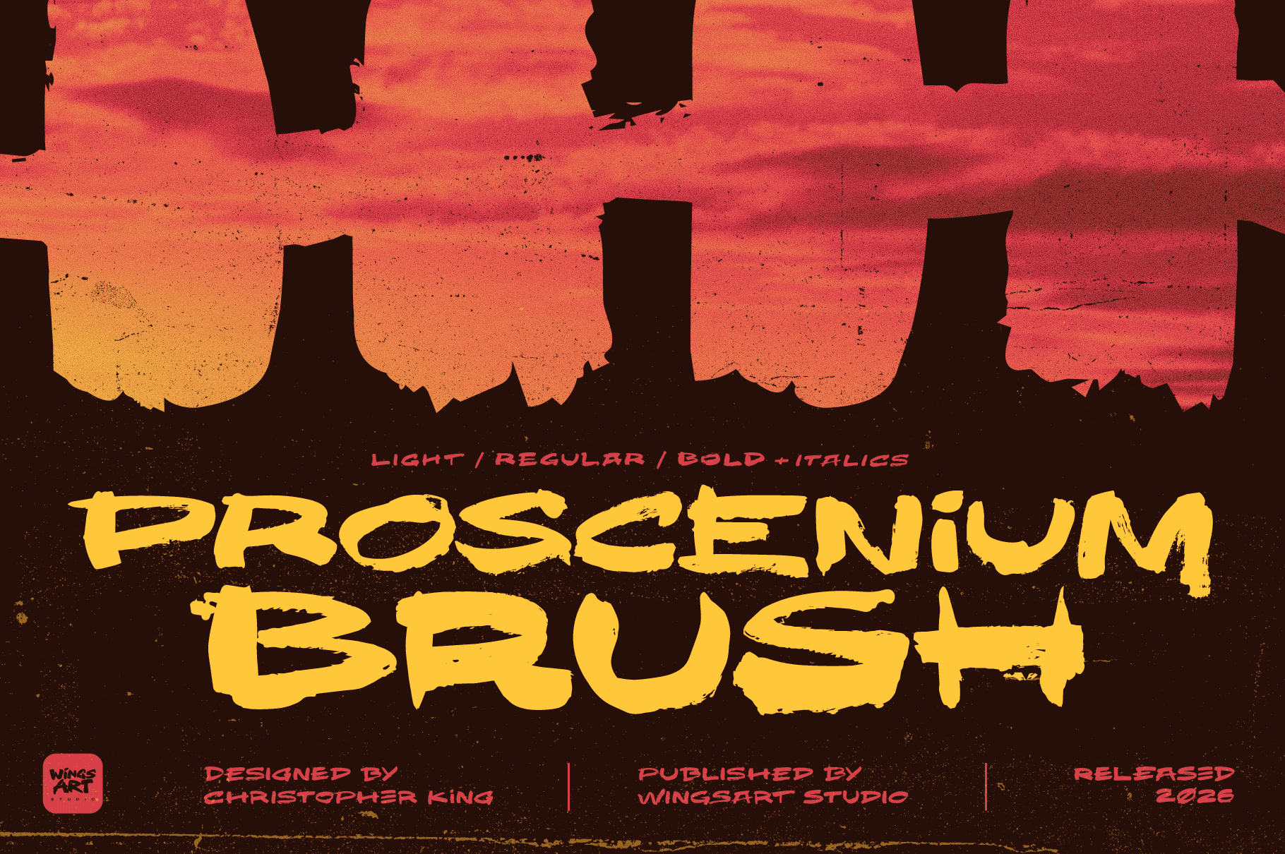 Proscenium Brush - Zen and the Art of Brush Fonts Free Download: Proscenium Brush - Martial Arts Movie Brush Font by Wingsart Studio