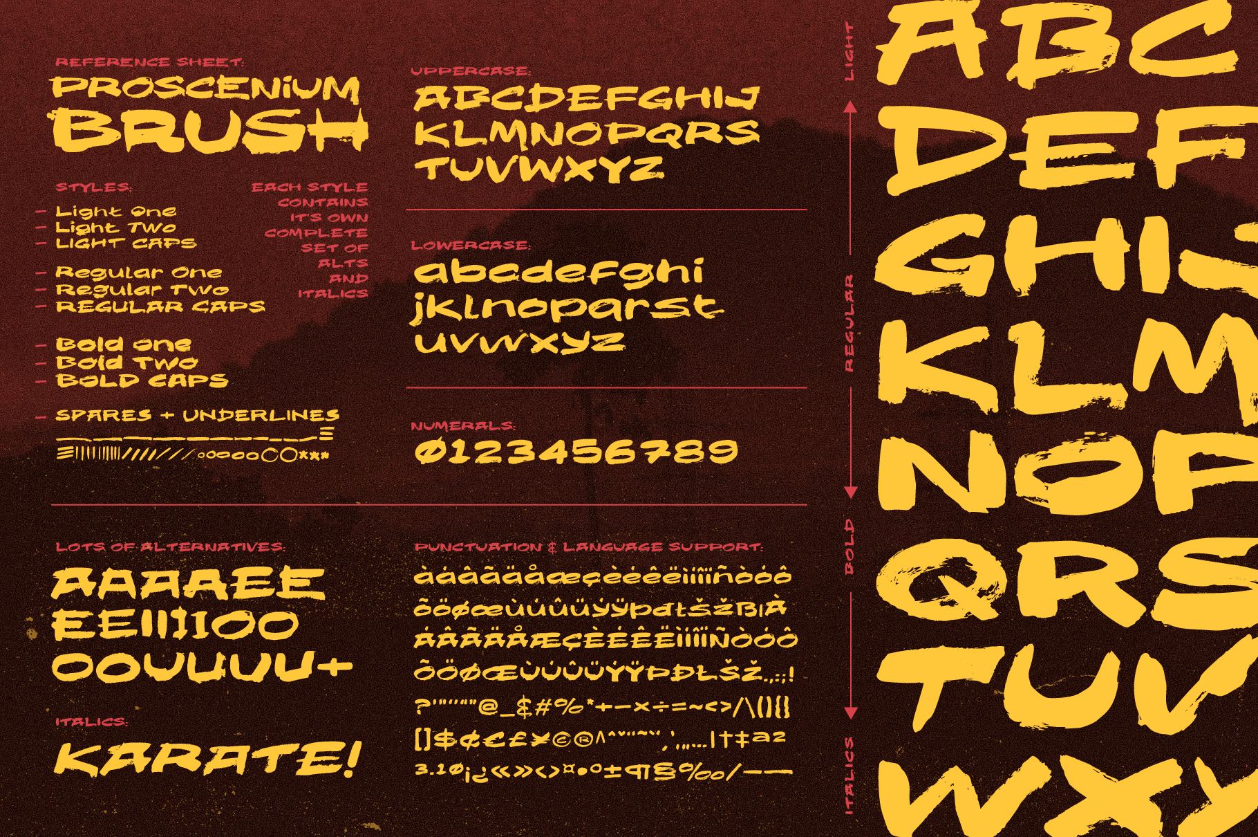 Proscenium Brush - Zen and the Art of Brush Fonts Free Download: Proscenium Brush - Martial Arts Movie Brush Font by Wingsart Studio